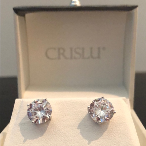 CRISLU Jewelry - CUBIC ZIRCONIA PLATINUM PLATED STERLING SILVER